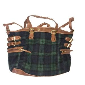 Merona flannel purse with buckles